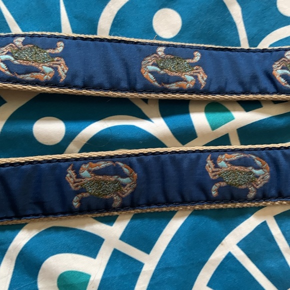 Leatherman belt made in USA. Size 38. Nautical blue crabs. - Picture 2 of 8